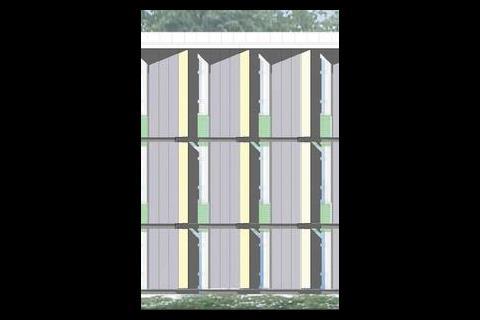 Details from the Central Middlesex Hospital scheme, where HLM-4D helped define the effectiveness of shading